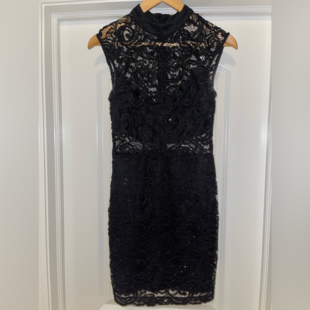 Windsor Crochet Black Dress